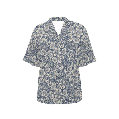 Elegant Floral Print Pattern Women's Hawaiian Shirt