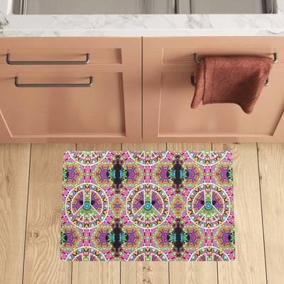 Peace Sign Pattern Print Design A03 Kitchen Mat