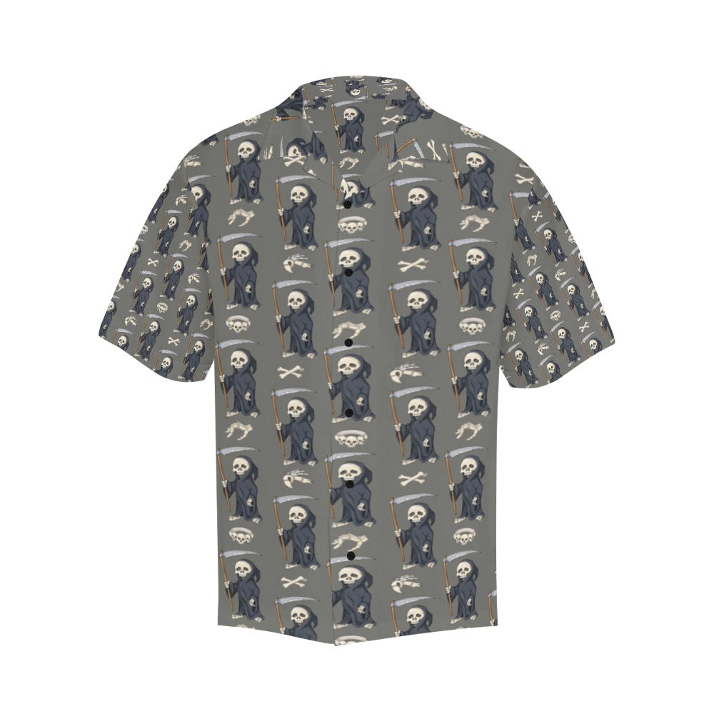 Skeleton Print Design LKS308 Men's Hawaiian Shirt