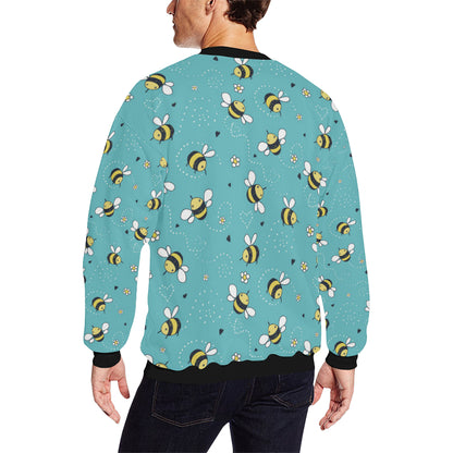 Bee Pattern Print Design BEE02 Men Long Sleeve Sweatshirt