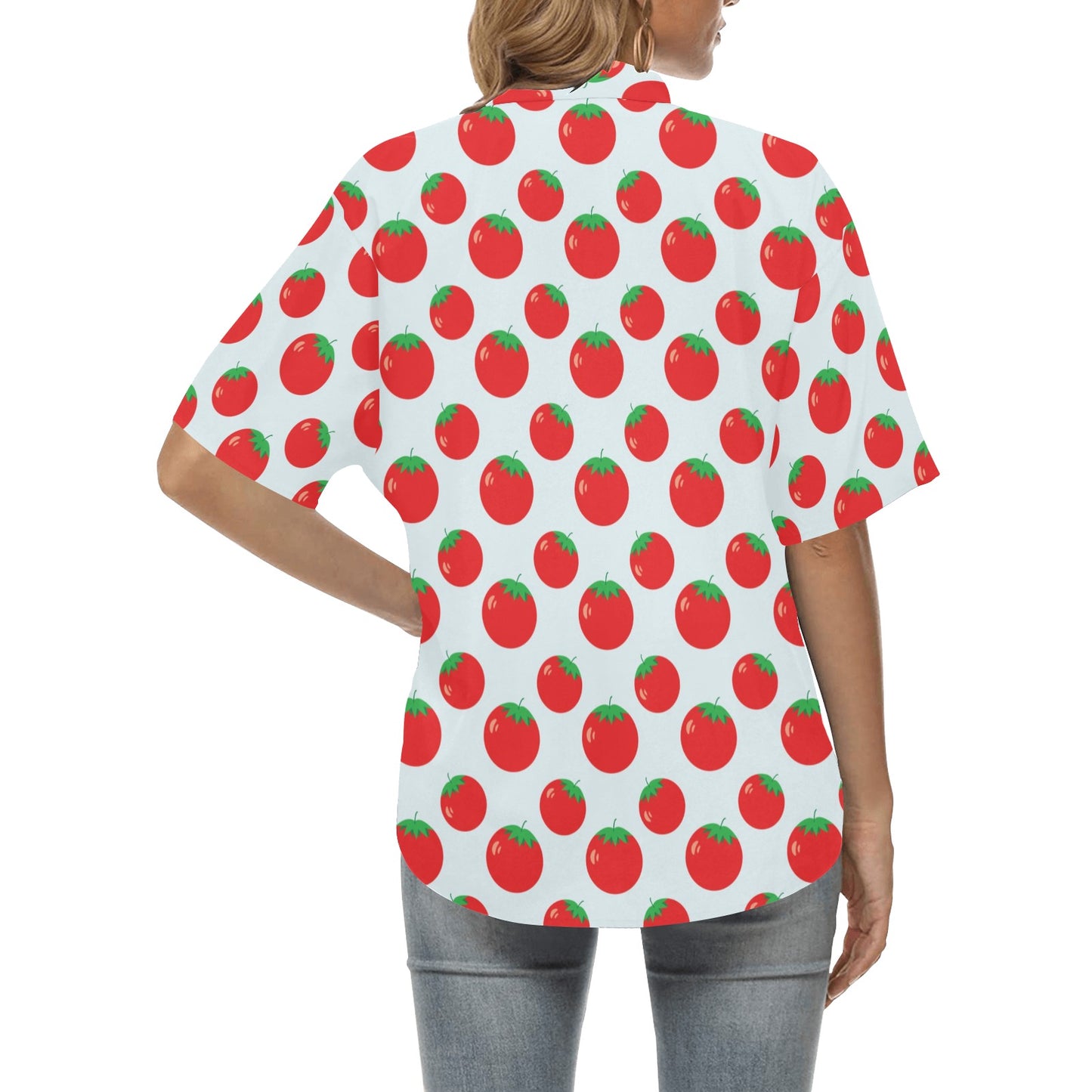 Tomato Print Design LKS307 Women's Hawaiian Shirt
