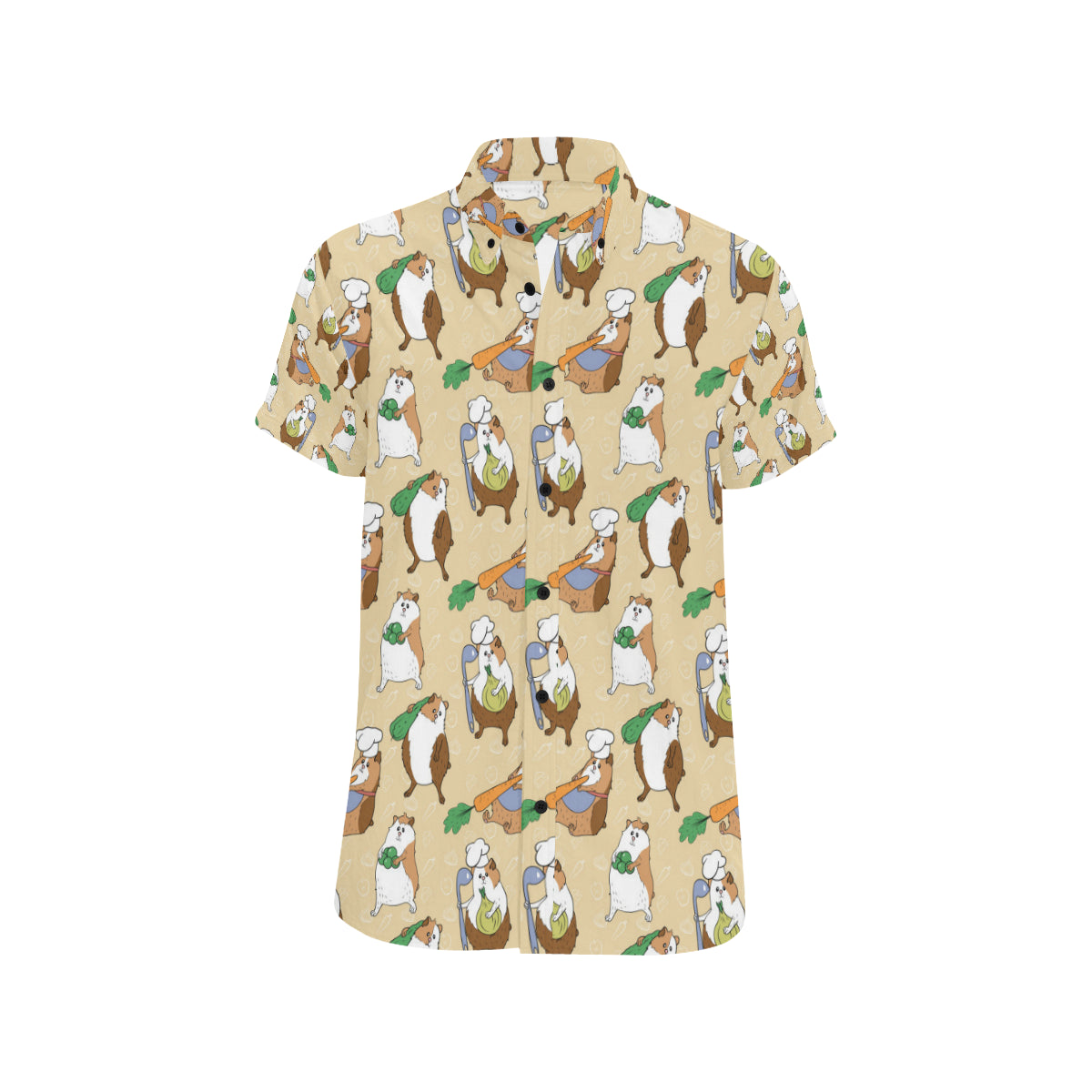 Guinea Pig Pattern Print Design 03 Men's Short Sleeve Button Up Shirt