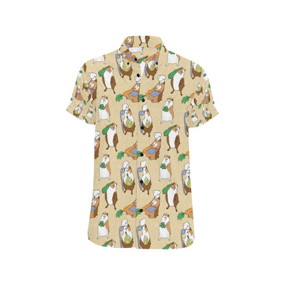 Guinea Pig Pattern Print Design 03 Men's Short Sleeve Button Up Shirt