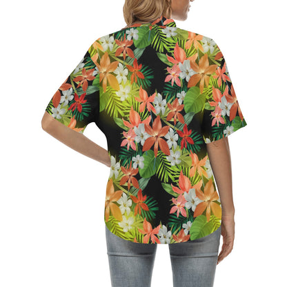 Amaryllis Pattern Print Design AL07 Women's Hawaiian Shirt