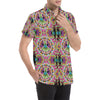 Peace Sign Pattern Print Design A03 Men's Short Sleeve Button Up Shirt