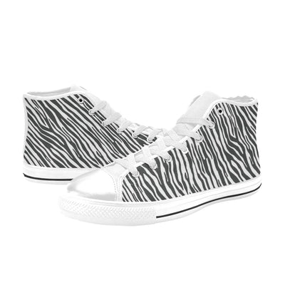 Zebra Classic Print Design LKS302 High Top Women's White Shoes