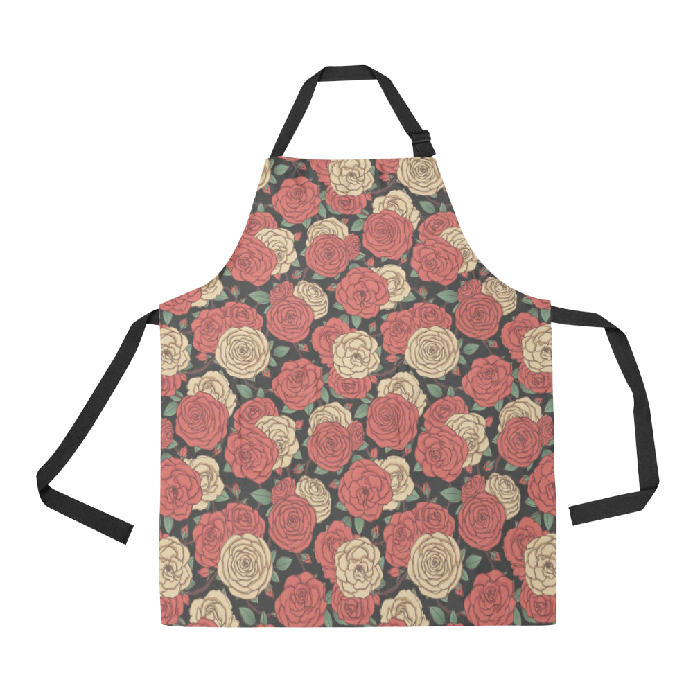 Camellia Pattern Print Design CM01 Apron with Pocket