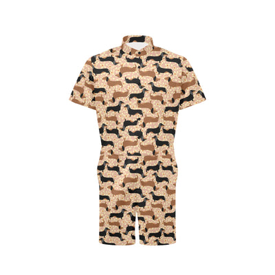 Dachshund Pattern Print Design 011 Men's Romper