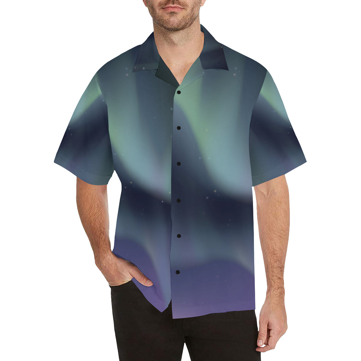 Aurora Borealis Pattern Print Design 01 Men's Hawaiian Shirt