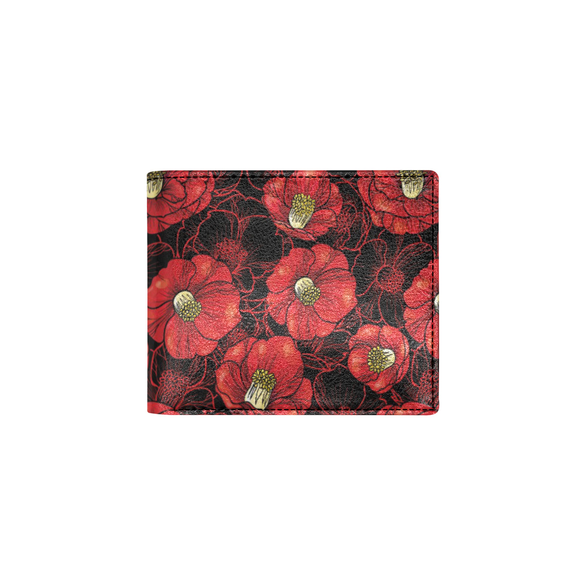 Camellia Pattern Print Design CM06 Men's ID Card Wallet