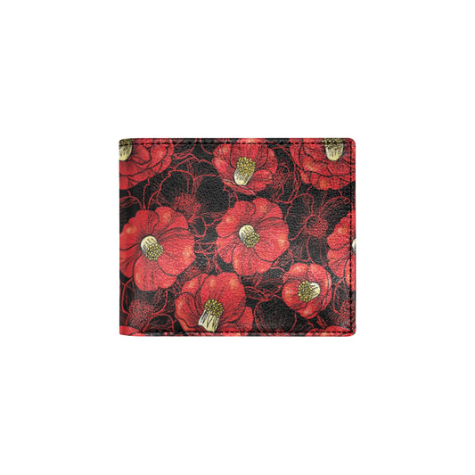 Camellia Pattern Print Design CM06 Men's ID Card Wallet