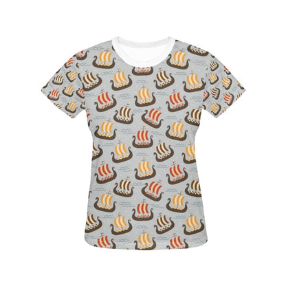 Vikings Print Design LKS308 Women's  T-shirt