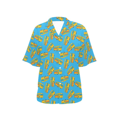 School Bus Print Design LKS302 Women's Hawaiian Shirt