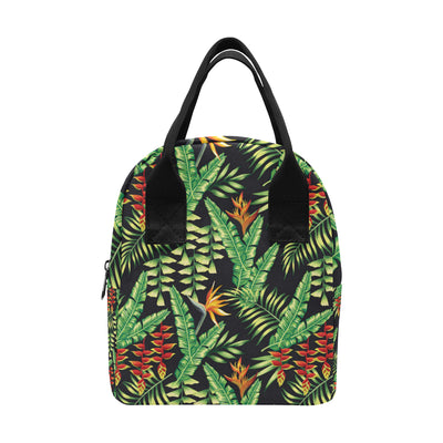 Hawaiian Flower Tropical Palm Leaves Insulated Lunch Bag