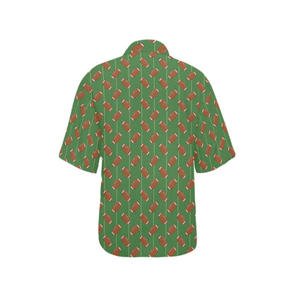 American Football on Field Themed Women's Hawaiian Shirt