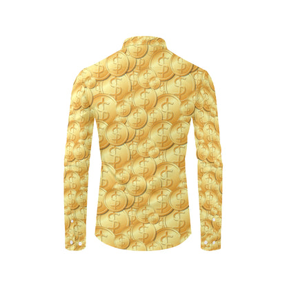 Dollar Pattern Print Design DO03 Men's Long Sleeve Shirt