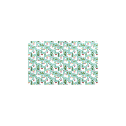 Llama with Cactus Themed Print Kitchen Mat