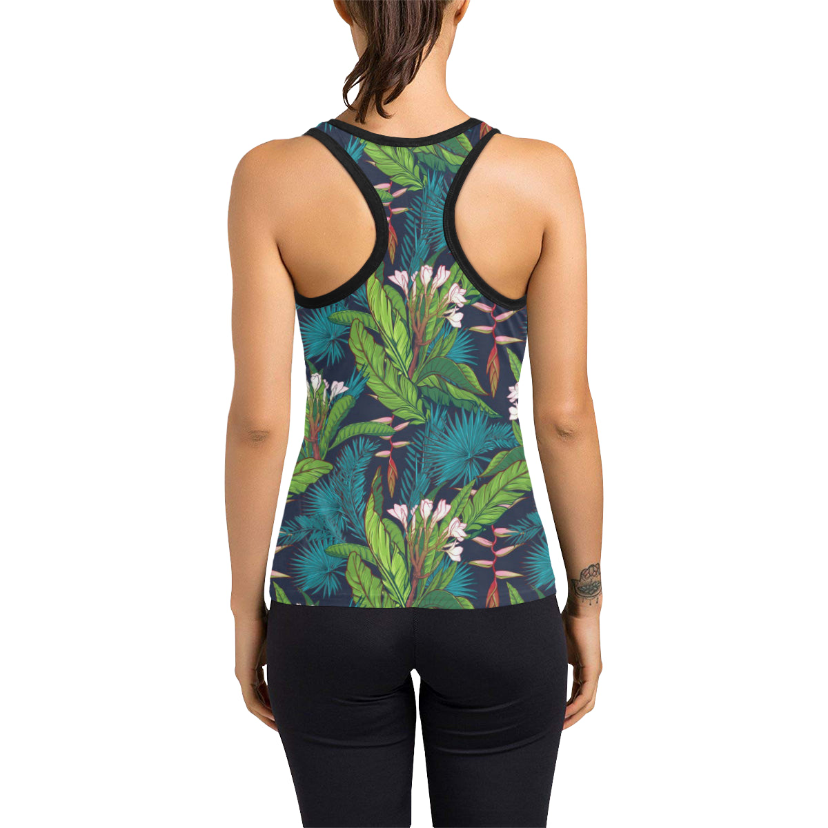 Rainforest Pattern Print Design RF01 Women's Racerback Tank Top