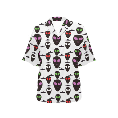 Alien Pattern Print Design 06 Women's Hawaiian Shirt