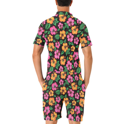 Hibiscus Pattern Print Design HB029 Men's Romper