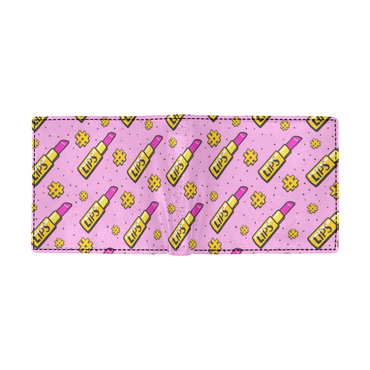 Lipstick Pattern Print Design LT03 Men's ID Card Wallet