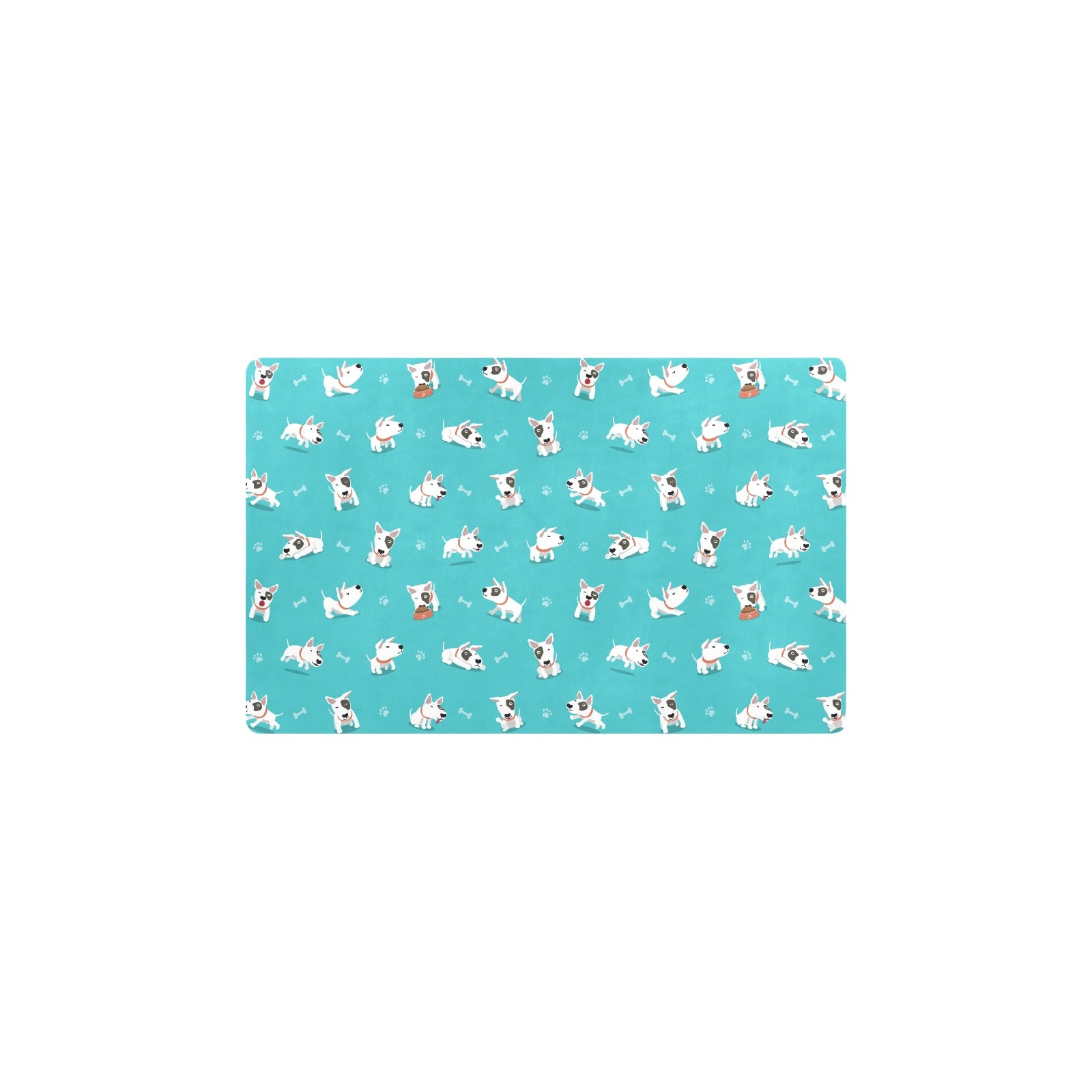 Bull Terriers Pattern Print Design 07 Kitchen Mat