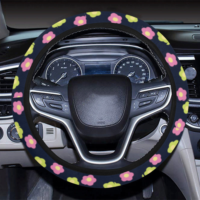 Camper Cute Camping Design No 3 Print Steering Wheel Cover with Elastic Edge