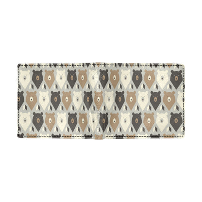 Bear Pattern Print Design 04 Men's ID Card Wallet