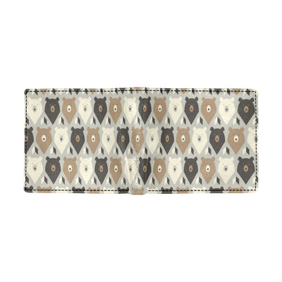 Bear Pattern Print Design 04 Men's ID Card Wallet