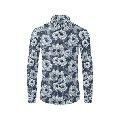 Anemone Pattern Print Design AM09 Men's Long Sleeve Shirt