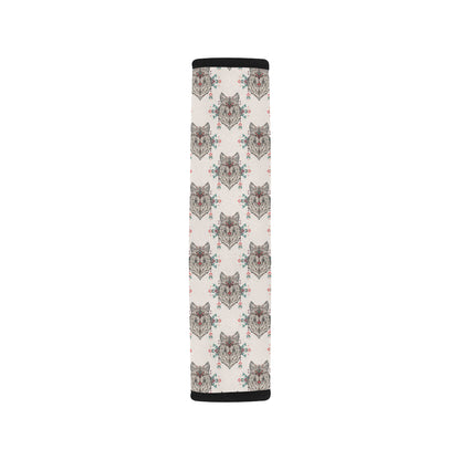 Aztec Wolf Pattern Print Design 01 Car Seat Belt Cover