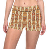 Tiki Orange Vertical Pattern Yoga Shorts