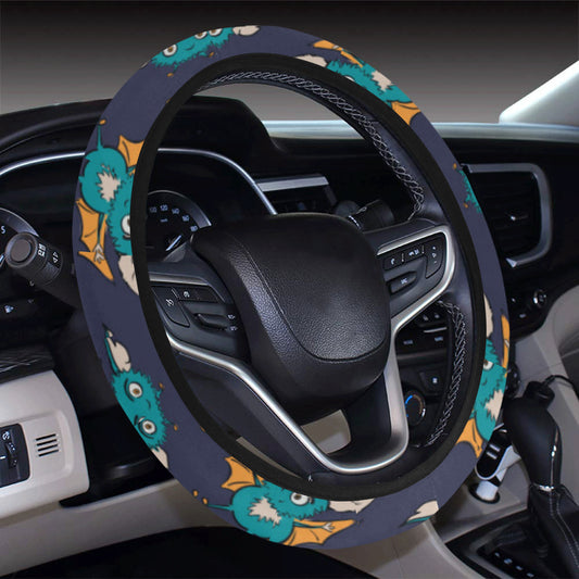 Bat Pattern Print Design 07 Steering Wheel Cover with Elastic Edge