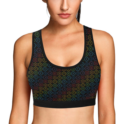 Chakra Colorful Symbol Pattern Sports Bra