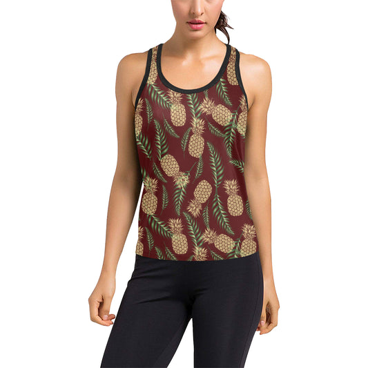 Pineapple Pattern Print Design PP013 Women's Racerback Tank Top