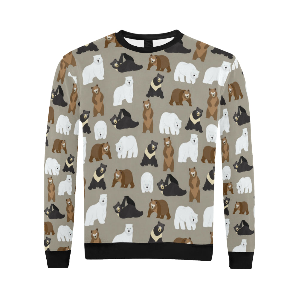 Bear Pattern Print Design BE03 Men Long Sleeve Sweatshirt