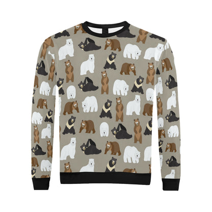Bear Pattern Print Design BE03 Men Long Sleeve Sweatshirt