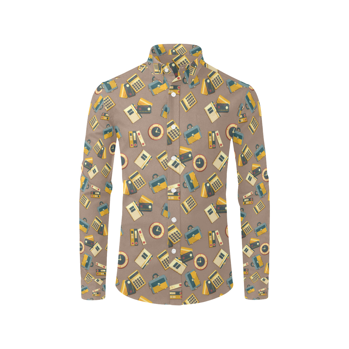 Accounting Financial Pattern Print Design 03 Men's Long Sleeve Shirt