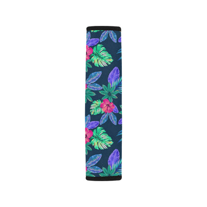 Tropical Flower Pattern Print Design TF09 Car Seat Belt Cover