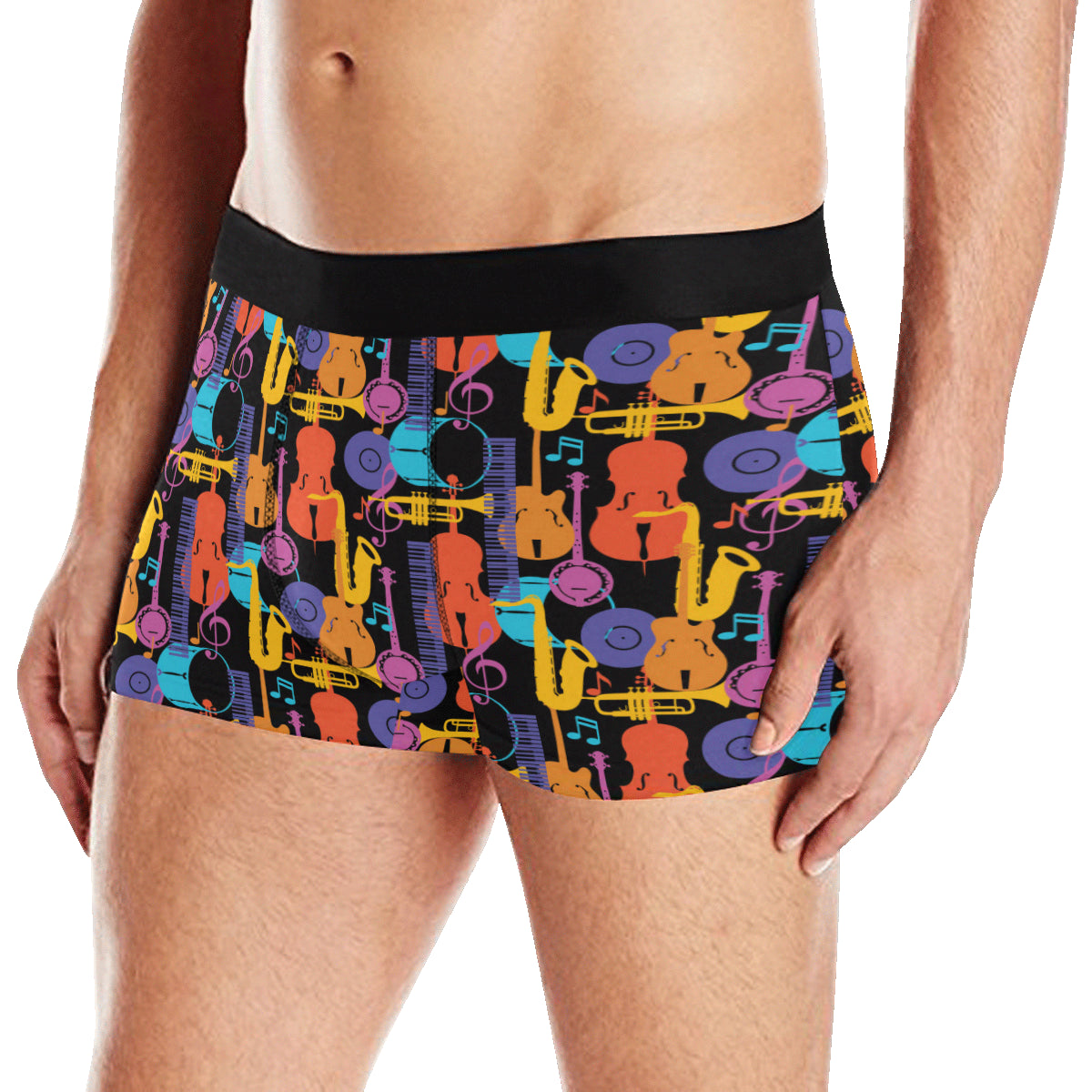 Jazz Pattern Print Design 03 Men's Boxer Briefs