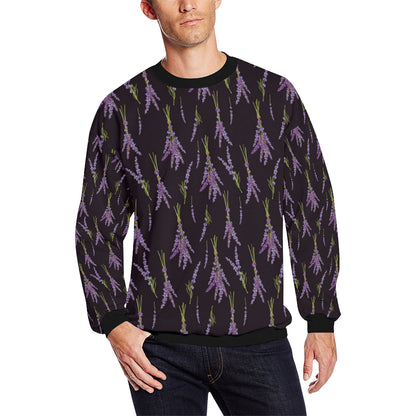Lavender Pattern Print Design LV05 Men Long Sleeve Sweatshirt