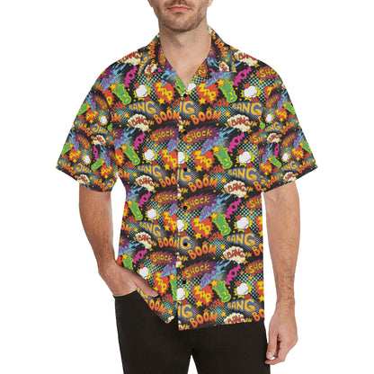 Comic Book Pattern Print Design 01 Men's Hawaiian Shirt