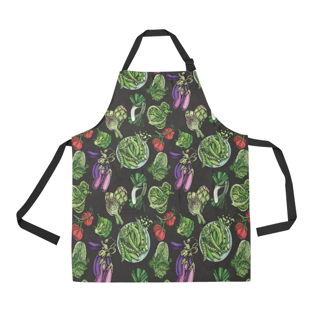 Lettuce Pattern Print Design 01 Apron with Pocket