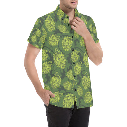 Hope Pattern Print Design 02 Men's Short Sleeve Button Up Shirt