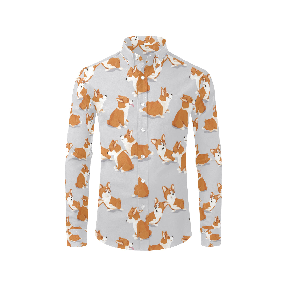 Pembroke Welsh Corgis Pattern Print Design A04 Men's Long Sleeve Shirt