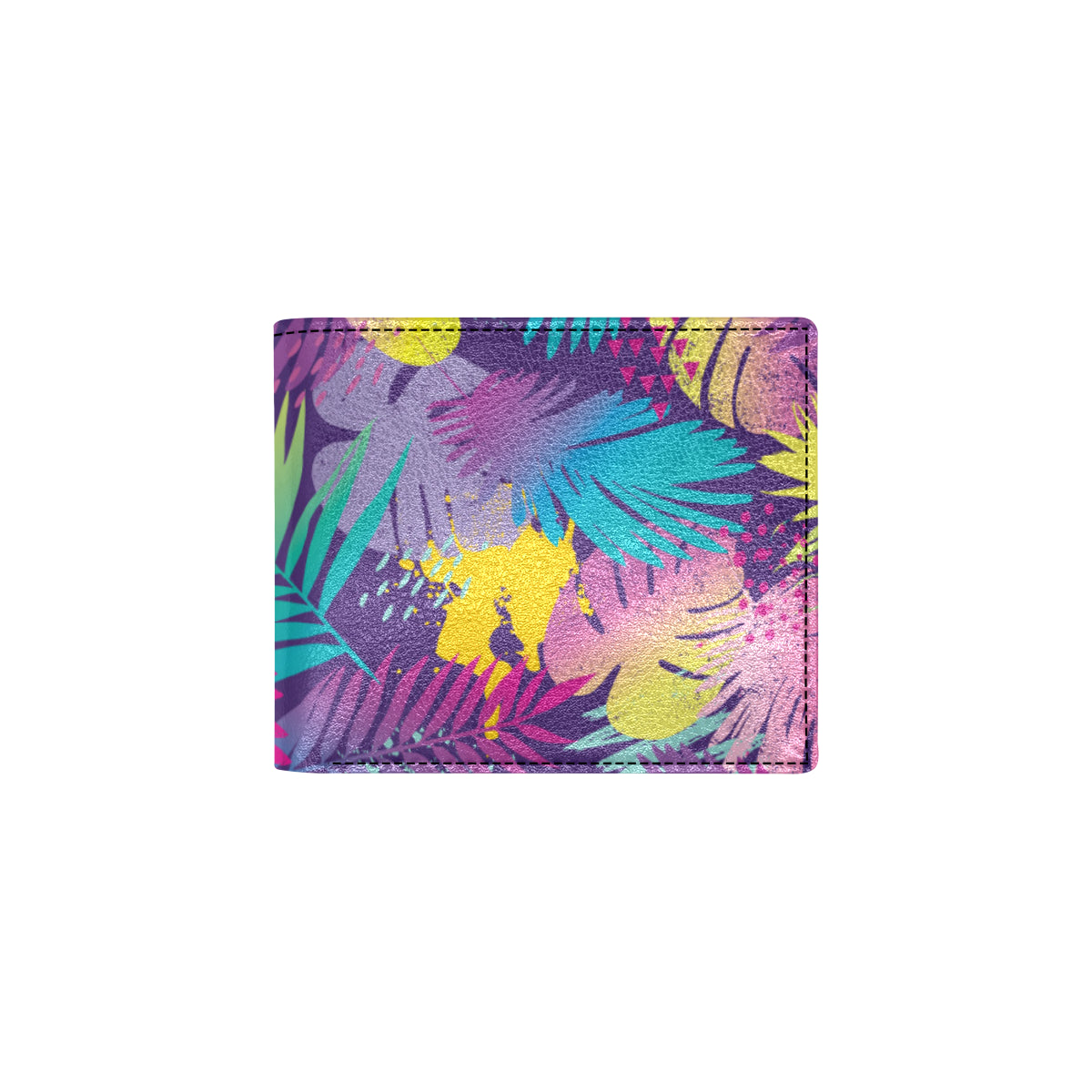 Palm Leaf Pattern Print Design A04 Men's ID Card Wallet