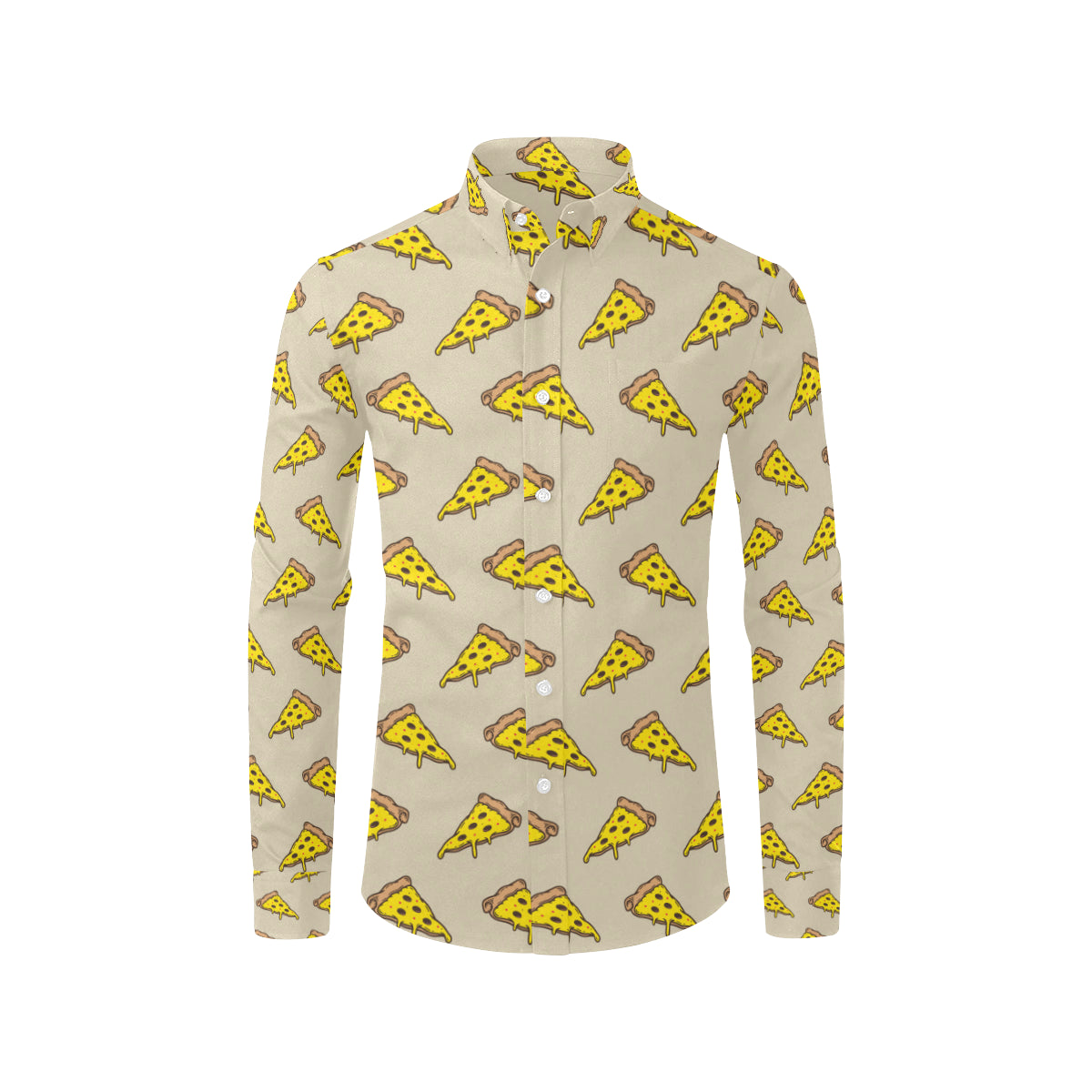 Pizza Pattern Print Design A04 Men's Long Sleeve Shirt