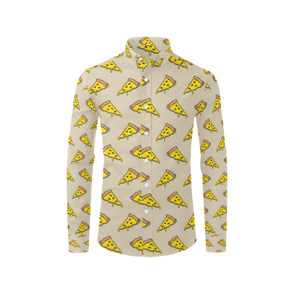 Pizza Pattern Print Design A04 Men's Long Sleeve Shirt