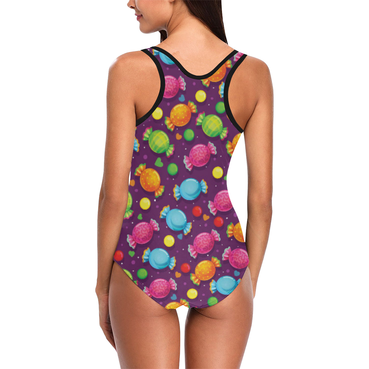 Candy Pattern Print Design CA05 Women Swimsuit