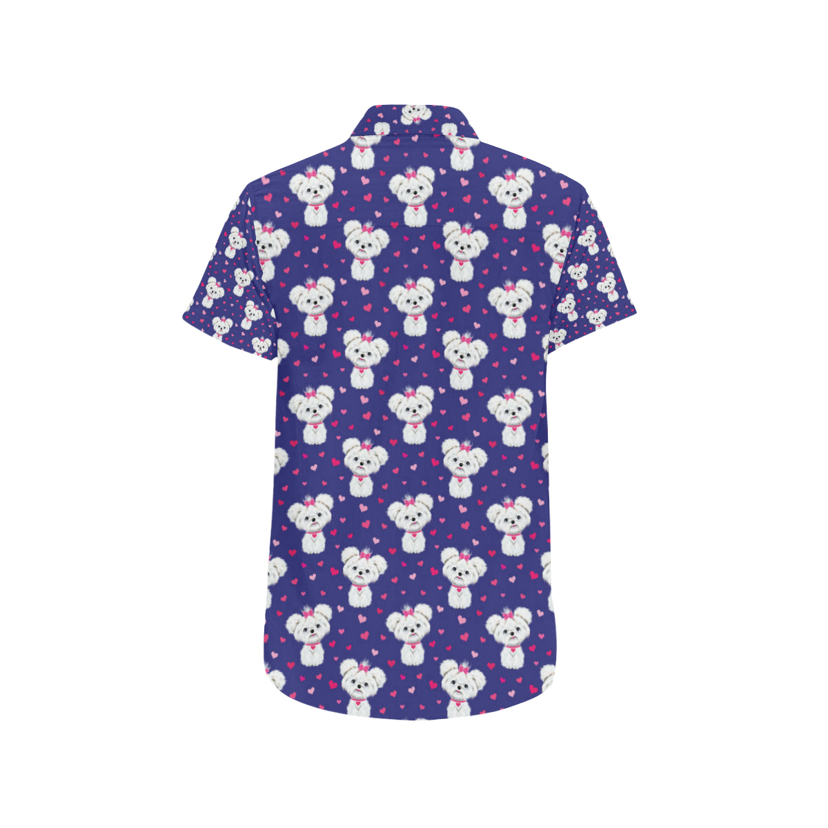 Maltese Pattern Print Design 02 Men's Short Sleeve Button Up Shirt